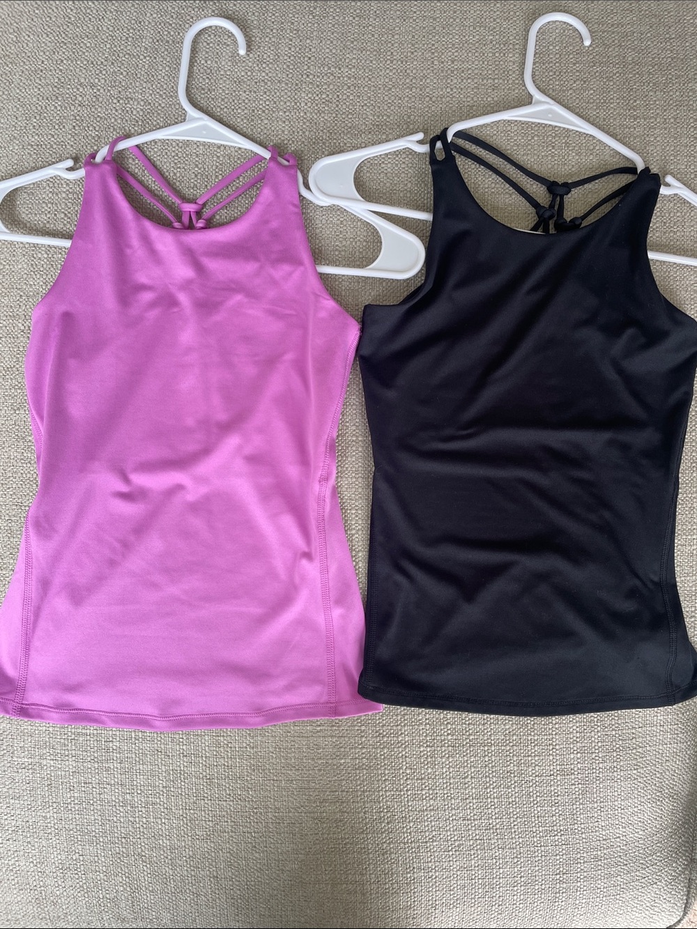 all in motion Pink & Black Girls Strappy Athletic Tank Tops